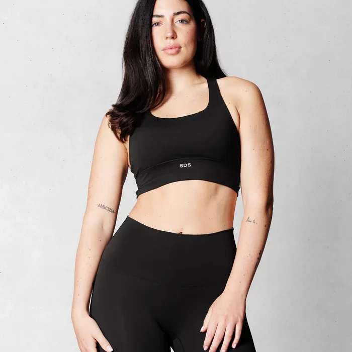 Luxe Cross Strap Bra - Black